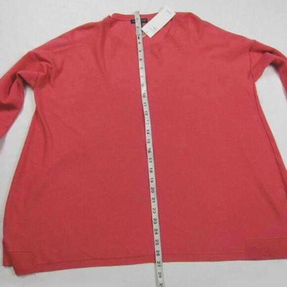 Eileen Fisher Medium Swing Knit Top Tencel Pink Long Sleeve NEW WITH TAGS - Picture 10 of 11